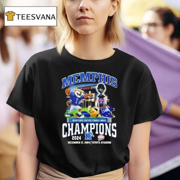 Memphis Tigers Celebration Football Frisco Bowl Champions T Shirt
