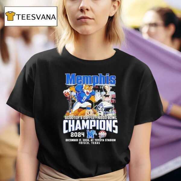 Memphis Tigers Scooter S Coffee Frisco Bowl Champs T Shirt