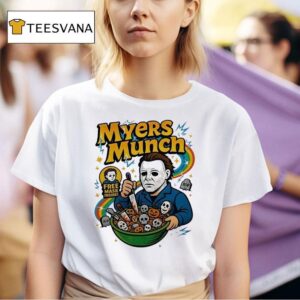 Michael Myers Munch Free Mask Inside Halloween T Shirt