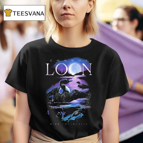 Moonlit Common Loon Bird Collective T Shirt