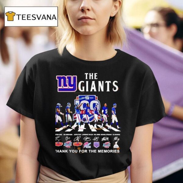 New York Giants Signatures Thank You For The Memories T Shirt