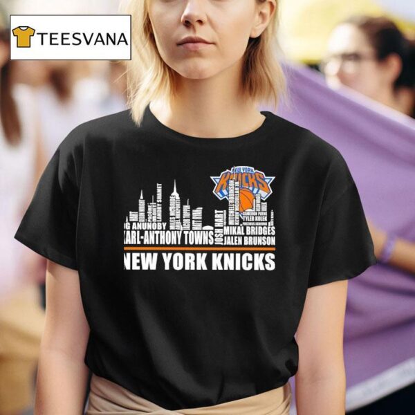 New York Knicks City Skyline All Names Of Legends T Shirt