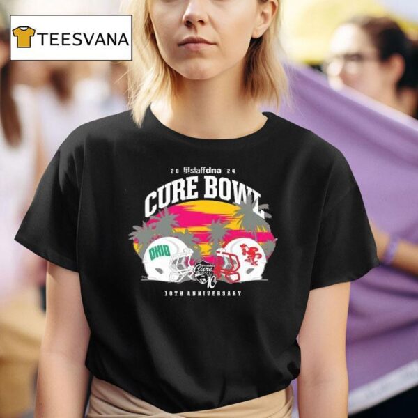 Ohio Football Staffdna Cure Bowl Pink Head To Head T Shirt