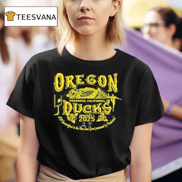 Oregon Ducks Rose Bowl Cfp Quarterfinal Stadium Logo T Shirt