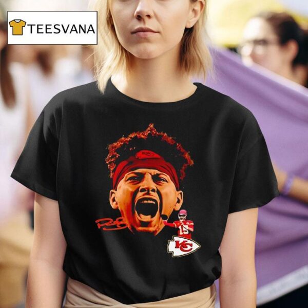 Patrick Mahomes Bigface Kansas City Chiefs Football Signature T Shirt