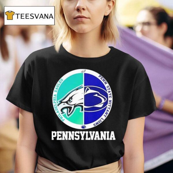 Pennsylvania Philadelphia Eagles Vs Penn State Nittany Lions Logo T Shirt