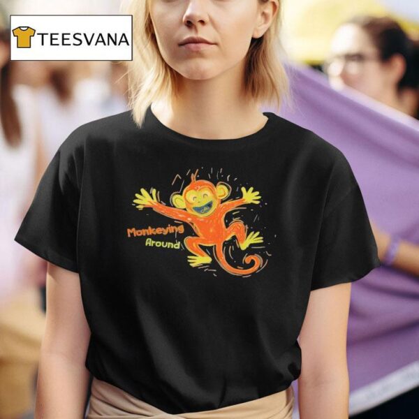 Playful Monkeying Around Color Graphic T Shirt