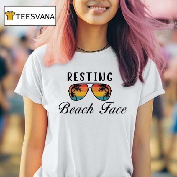 Resting Beach Face Glasses Vintage T Shirt
