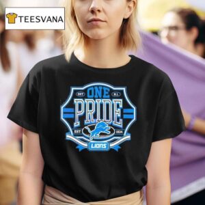 Retro One Pride Detroit Lions Est Logo T Shirt