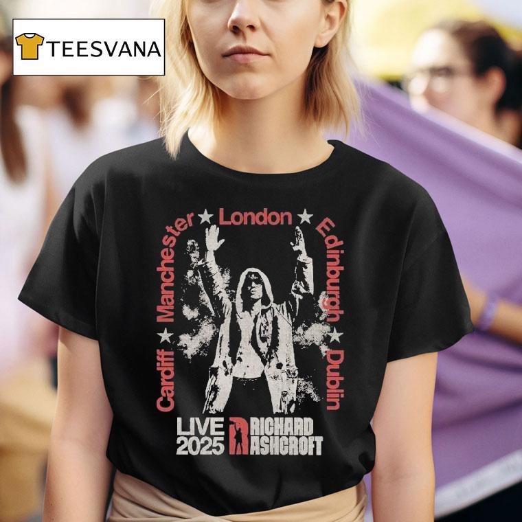 Richard Ashcroft Manchester London Edinburgh Dublin Cities Tour T Shirt