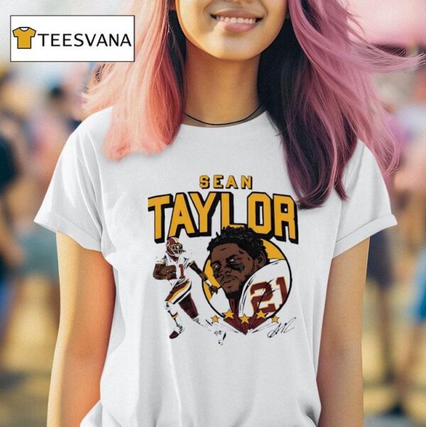 Sean Taylor Washington Commanders Signature Cartoon T Shirt