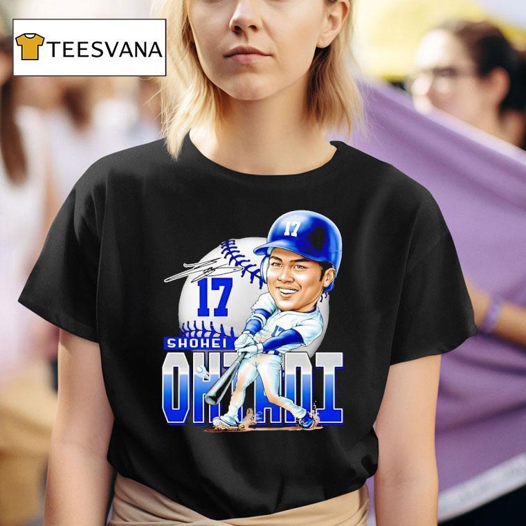 Shohei Ohtani Los Angeles Dodgers Basketball Signature Caricature T Shirt
