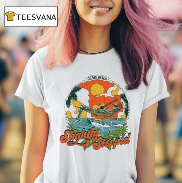 Slightly Stoopid Ocean Beach Fleming Hammock Skeleton T Shirt