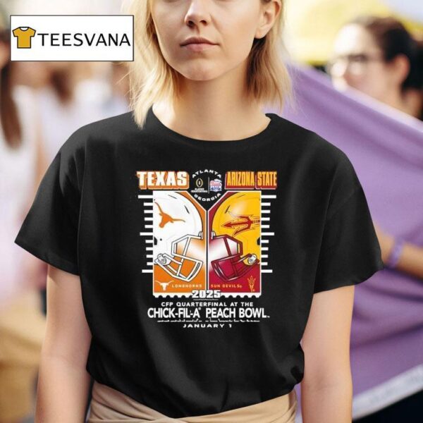 Texas Longhorn Vs Arizona State Sun Devils Cfp Quarter Final Bound Chick Fil A Peach Bowl T Shirt