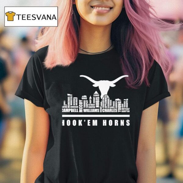 Texas Longhorns Hook Em Horns Skyline City T Shirt