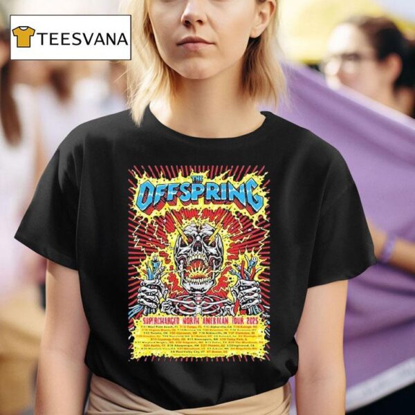 The Offspring Supercharged Tour For North America Tour Dates Featuring Skull Plug Electric Shock T Shirt