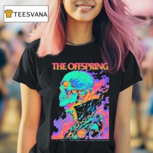 The Offspring Tampa Florida Venue At Midflorida Credit Union Amphitheatre On July Flaming Skeleton Supercharged Worldwide North American Tour T Shirt