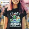 Tulane Green Wave Gasparilla Bowl Champions Waving Raymond James Stadium In Tampa Florida Gators Masco T Shirt