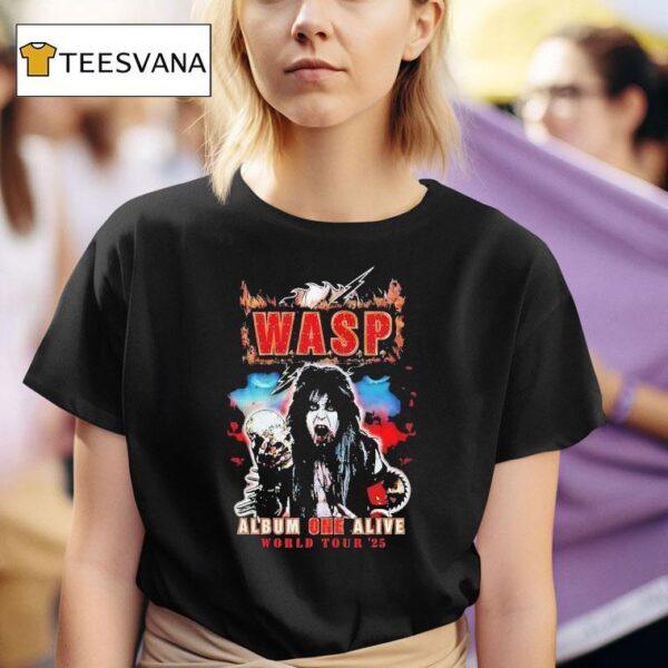 Wasp Album One Alive World Tour Skull Holding Demon Vocalist T Shirt
