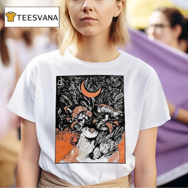 Wolfskulljack Mushroom Moon T Shirt