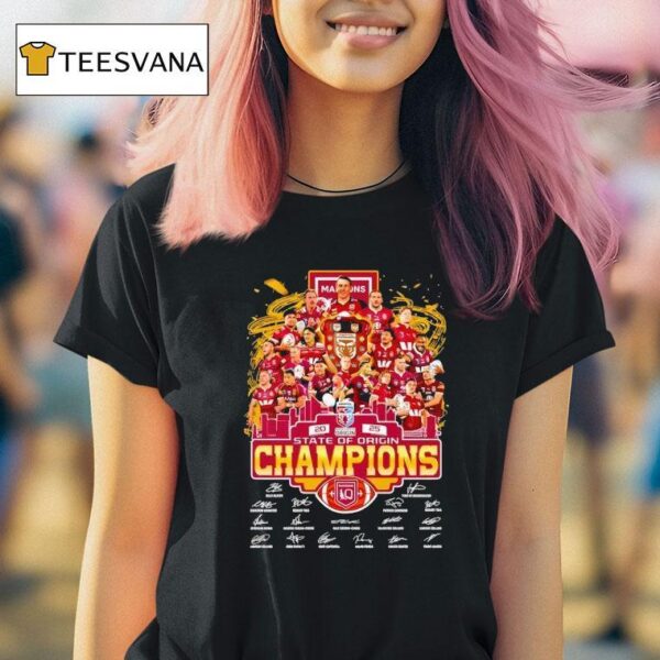 Maroons State Of Origin Champions Signatures T Shirt