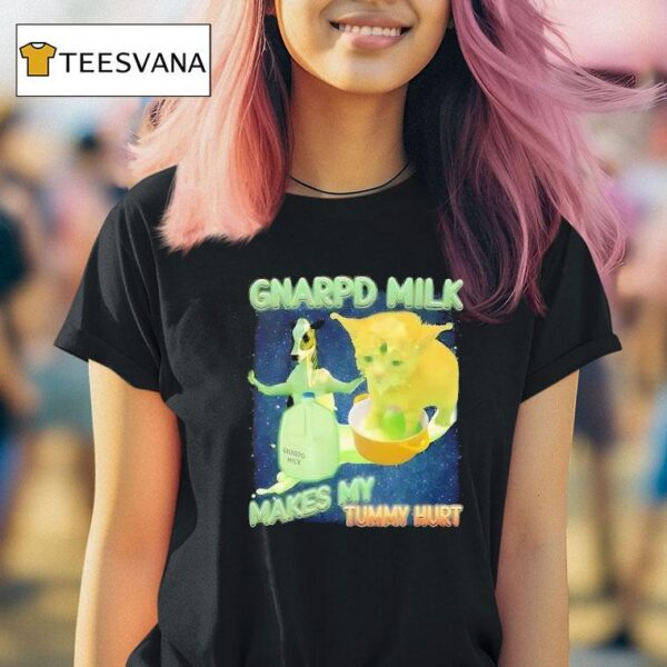 Alien Cat Brainrot Dank Gnarpd Milk Makes My Tummy Hur T Shirt