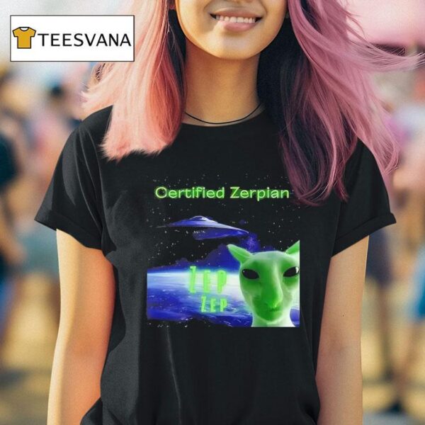 Alien Cat Certified Zerpian T Shirt