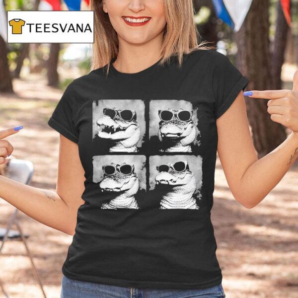 Alligator Alcatraz Crocodile In Sunglasses Quirky T Shirt