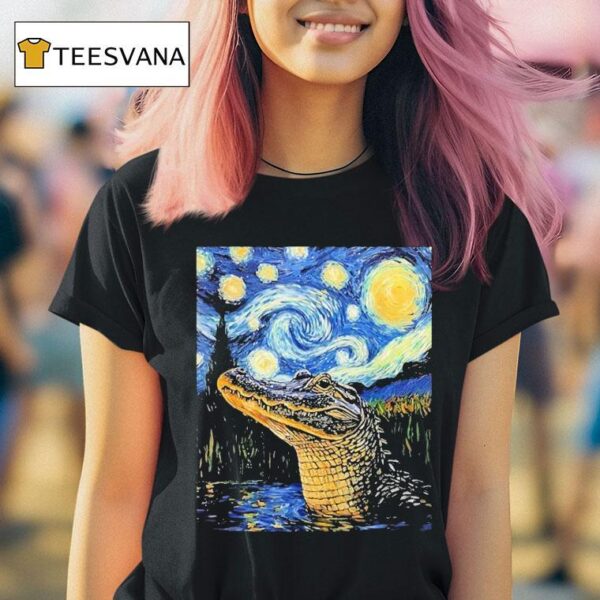 Alligator Alcatraz Van Gogh T Shirt