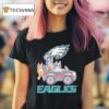 Bluey Characters Driving Philadelphia Eagles Logo T Shirt