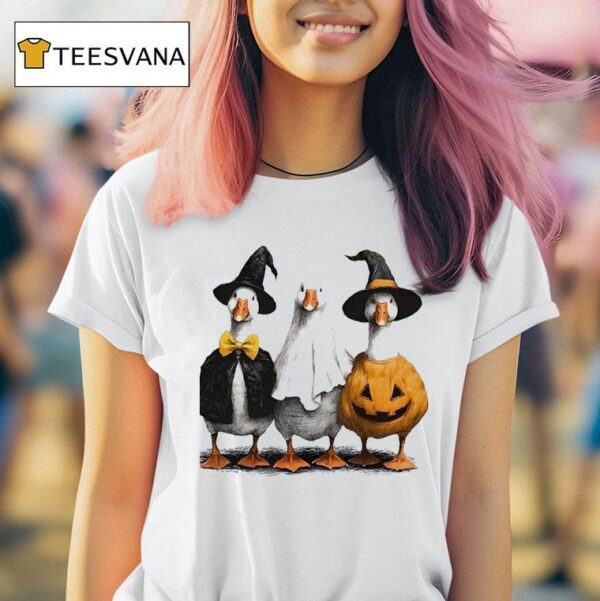 Boo Ghost Goose Witch Halloween T Shirt