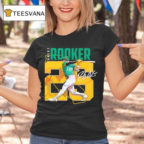 Brent Rooker Athletics Baseball Signature T Shirt