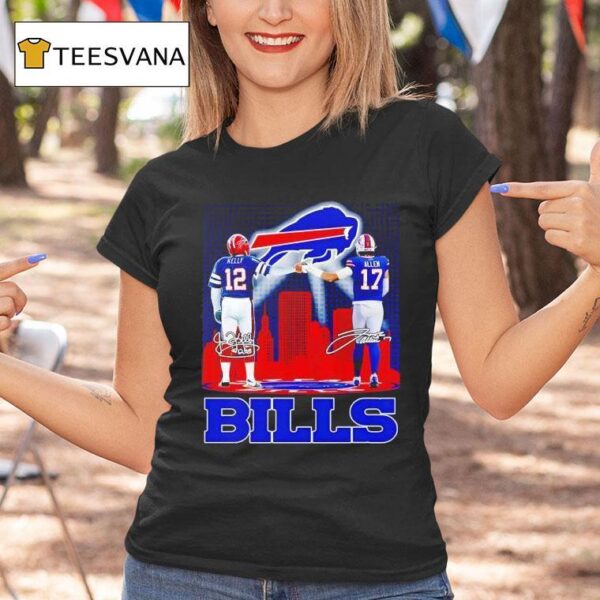 Buffalo Bills Jim Kelly X Josh Allen Signature T Shirt