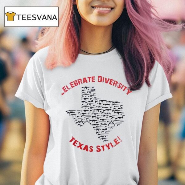 Celebrate Diversity Texas Style Map T Shirt