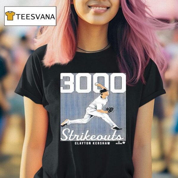 Clayton Kershaw Strikeouts Los Angeles Baseball T Shirt