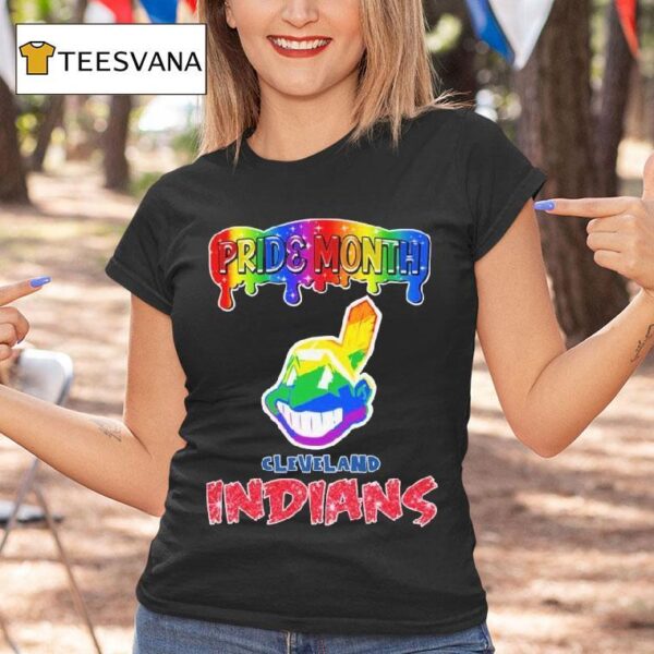 Cleveland Indians X Pride Month Logo T Shirt