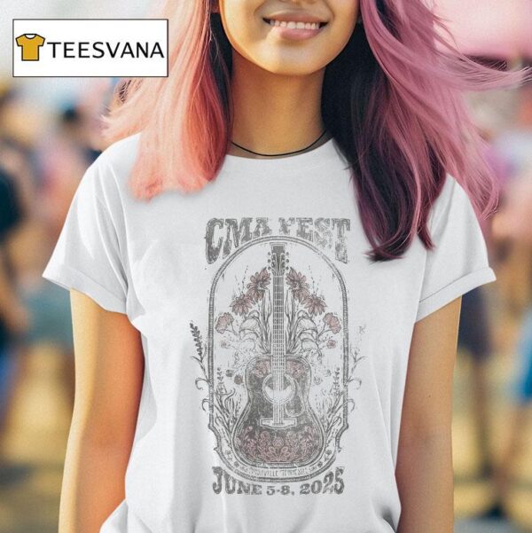 Cma Fest Folk Guitar June Nashville Tennessee T Shirt