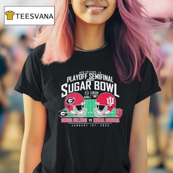College Football Playoff Sugar Bowl Georgia Bulldogs Vs Indiana Hoosiers Matchup T Shirt