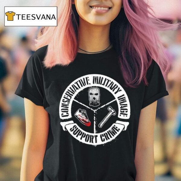 Conservative Military Image X Support Crime Cres T Shirt
