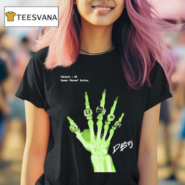 Damon Karma Barlow Hand Skeleton Rings T Shirt
