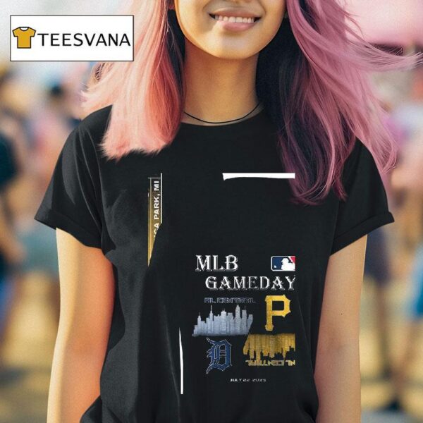Detroit Tigers Vs Pittsburgh Pirates Mlb Gameday Schedule Skyline City T Shirt