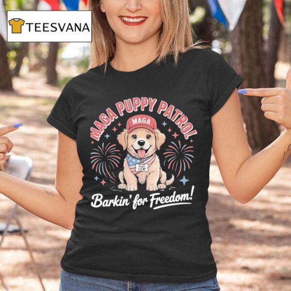 Dog Maga Puppy Patro Barkin For Freedom Usa T Shirt