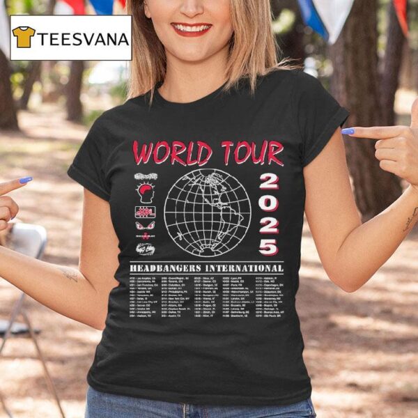 Gatecreeper Headbanger International Tour Dates Globe T Shirt
