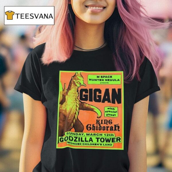 Gigan Tower Gigan Godzilla Tower Flyer T Shirt