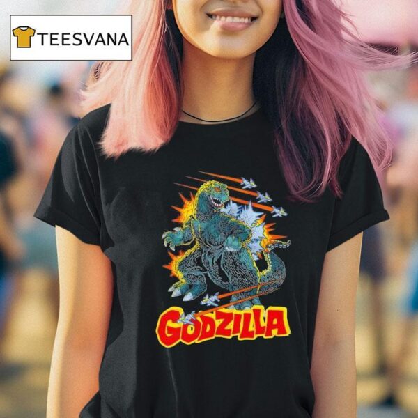 Godzilla Fights Cartoon T Shirt