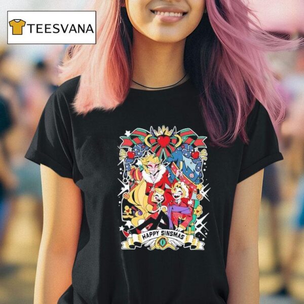 Hazbin Hotel Lucky Chandl Happy Sinsmas T Shirt