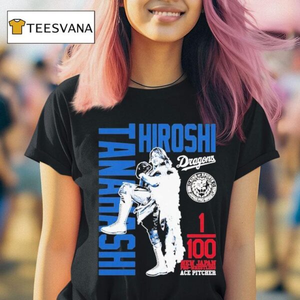 Hiroshi Tanahashi X Chunichi Dragons New Japan Pro Wrestling Ace Pitcher T Shirt