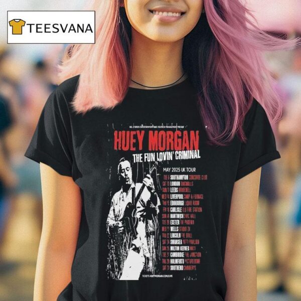 Huey Morgan The Fun Lovin Criminal May Uk Tour T Shirt