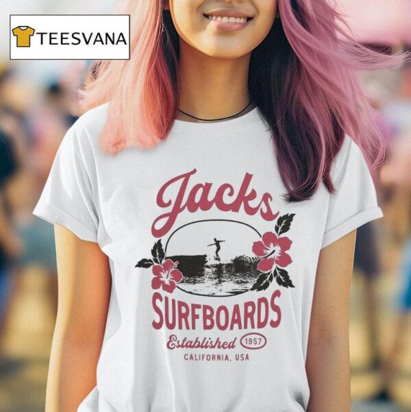 Jacks Surfboards Tip Toe Summer Series California Usa Est T Shirt
