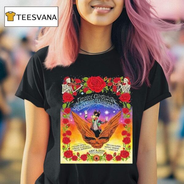 Jerry Garcia Symphonic Celebration July Tour Red Rocks Roses Skeletons T Shirt